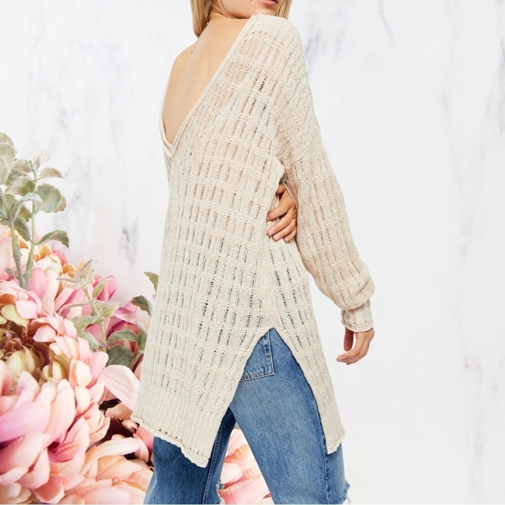 Free People Pretty In Pointelle Sweater Daydream Combo Size Small~ NWT - Picture 2 of 10